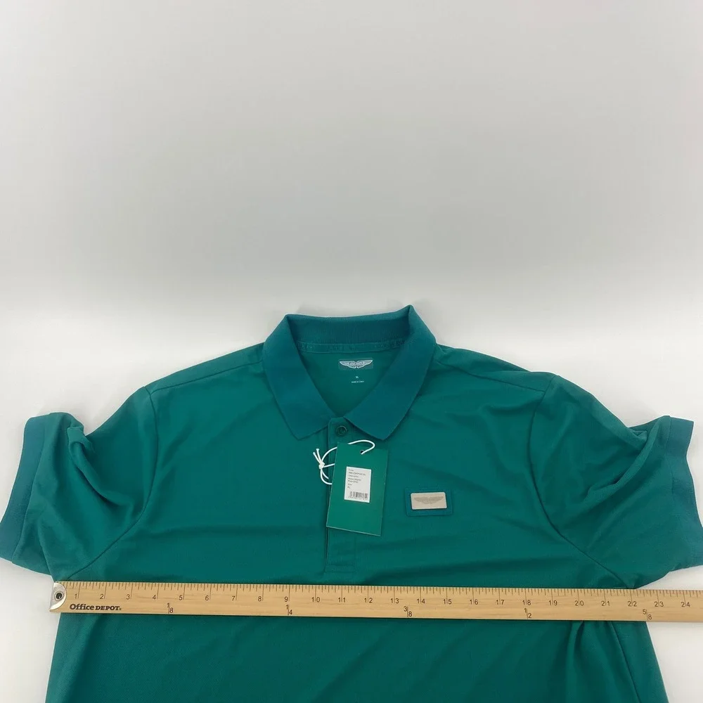 Aston Martin Polo Shirt Mens XL Teal Green Short‎ Sleeve AML23KPO01XL NWT Logo